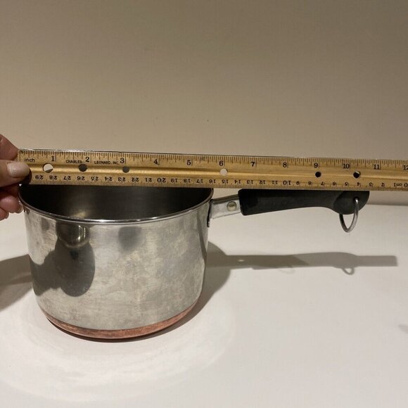 Revere Ware 1 1/2 Quart Stainless Steel Sauce Pan with Lid Clinton ILL USA VTG - Picture 10 of 11
